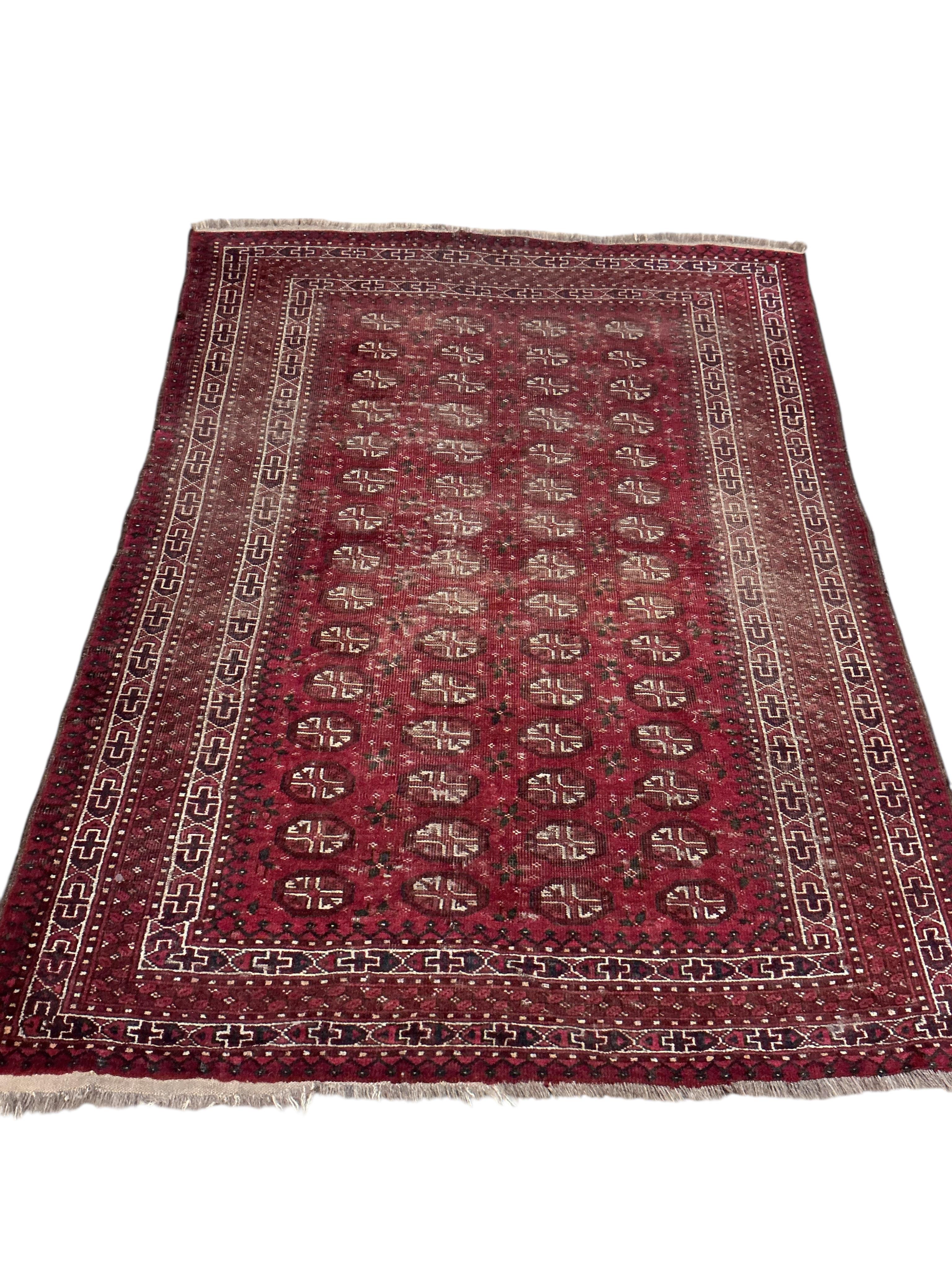 Two Turkoman rugs, larger 180 x 132cm